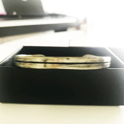 mens rustic oxidized silver cuff bracelet