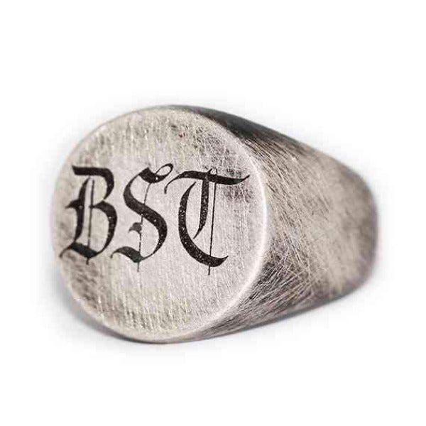 custom monogram silver signet ring