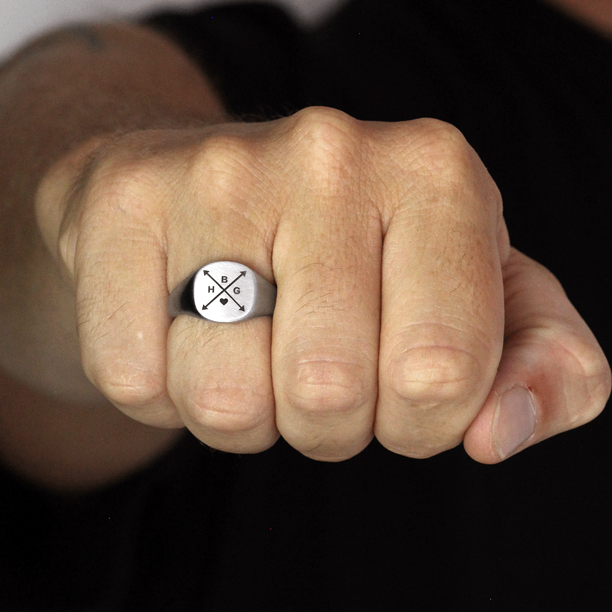best initials custom engraved ring for him