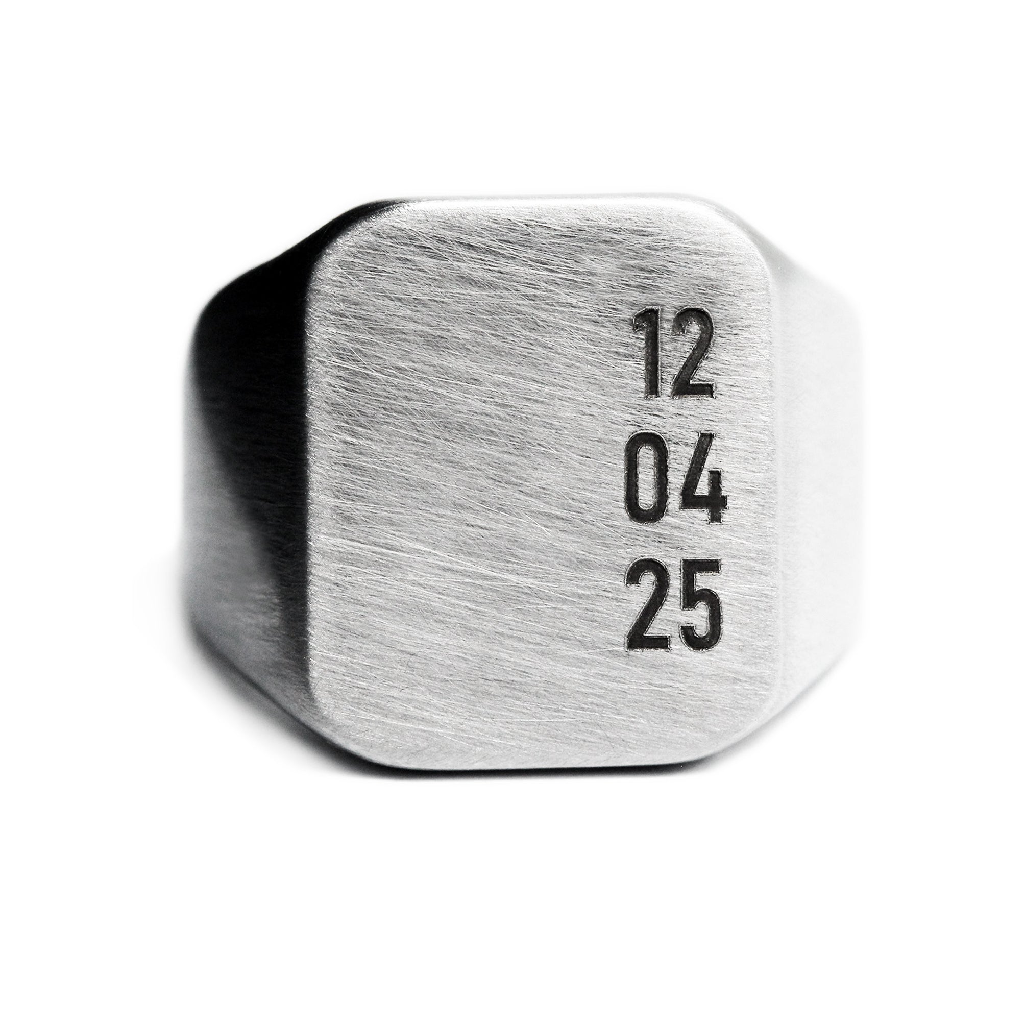 best mens custom engraved silver ring with wedding dates