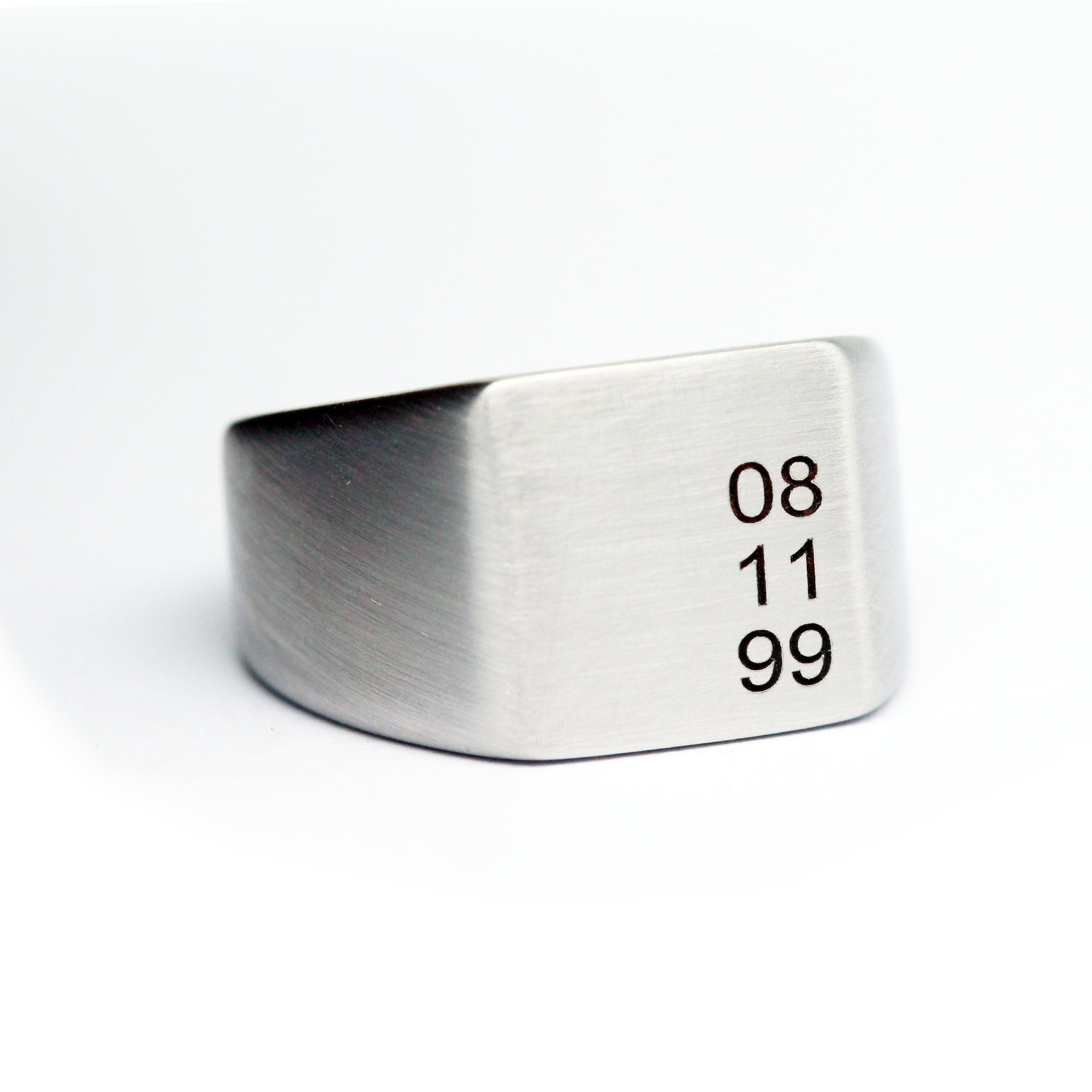 custom engraved special date ring silver for men