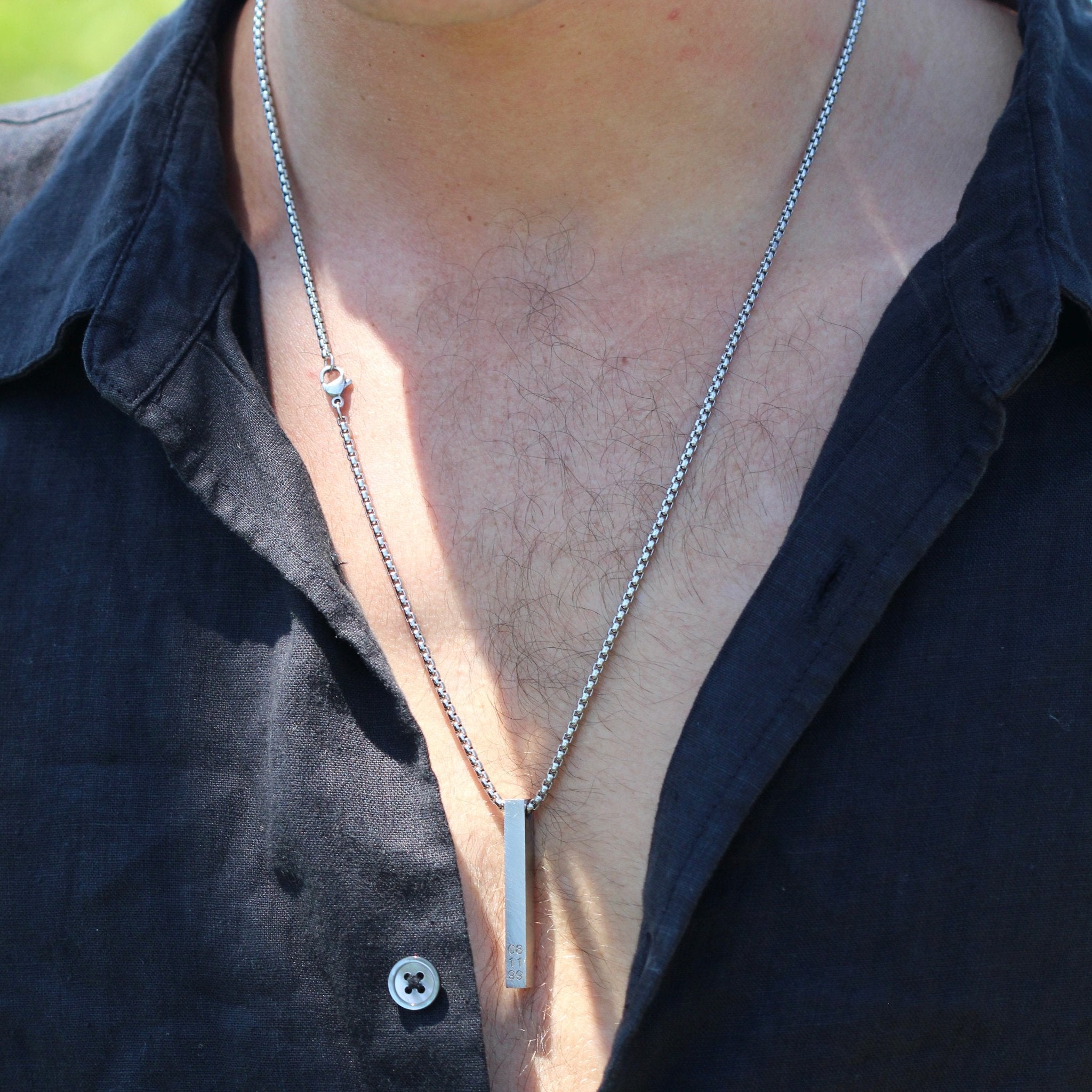 custom silver necklace men's