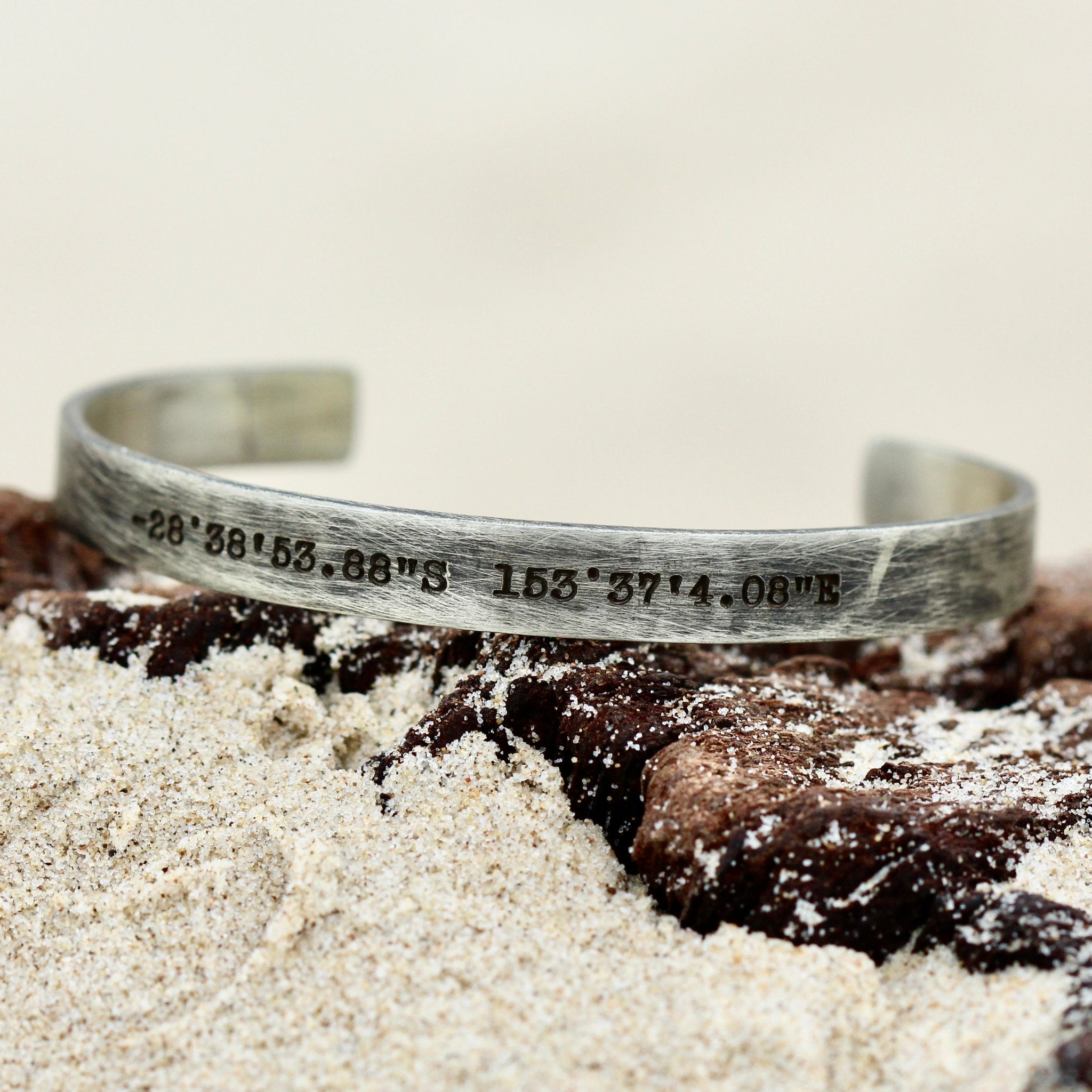 men's silver cuff, rugged design