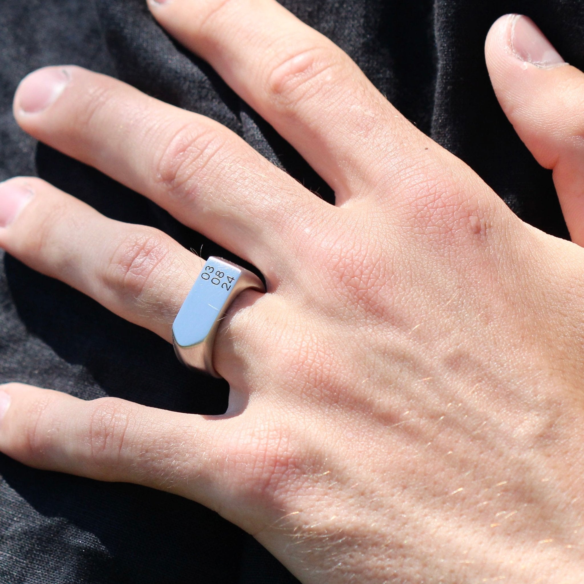 stainless steel ring, custom date