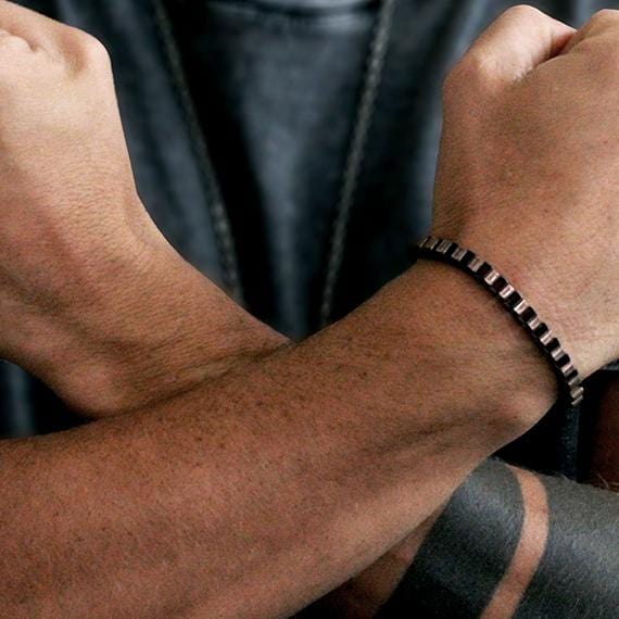 Carpe Diem Rustic Rose Gold Mens Bracelet