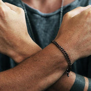 Carpe Diem Rose Gold Mens Chain Bracelet