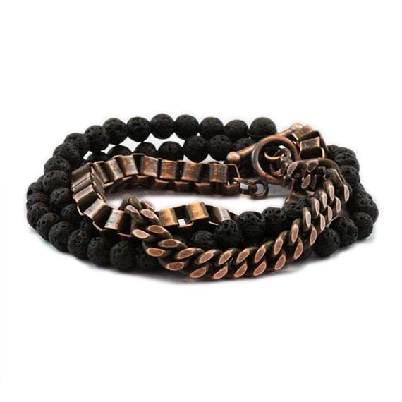 Carpe Diem Rose Gold Man Beaded Bracelet