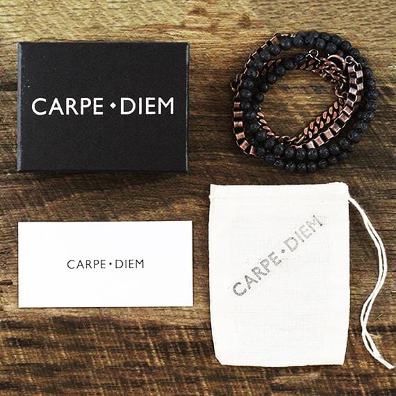 Carpe Diem Rose Gold Man Beaded Bracelet