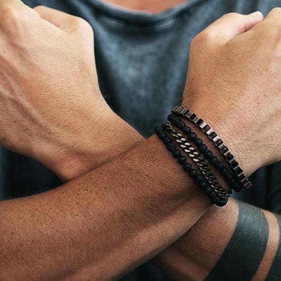 Carpe Diem Rose Gold Man Beaded Bracelet