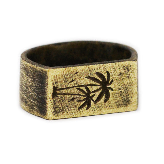 Palm Gold Mens Rings
