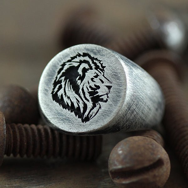 Lion Silver Mens Rings