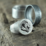 Lion Silver Mens Rings
