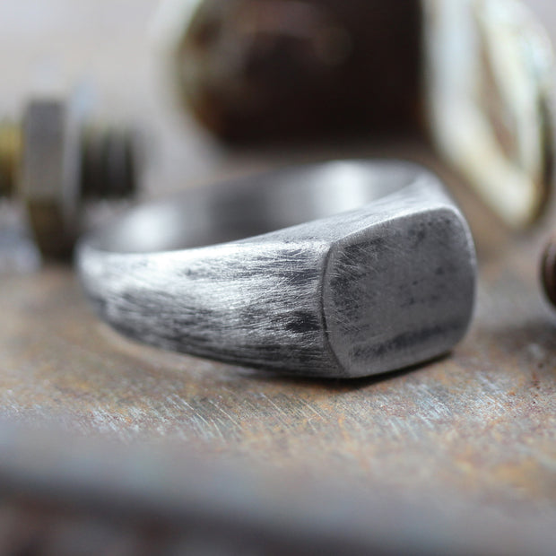 Mens Silver Custom Signet Ring