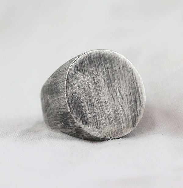 Silver Geometric Circle Mens Rings