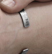 Carpe Diem Date Silver Mens Cuff