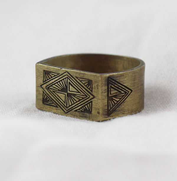 Aztec Gold Mens Rings