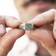 Silver Family Engraved Custom Signet Ring
