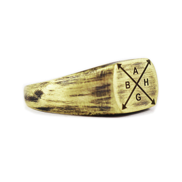 Gold Family Engraved Custom Signet Ring