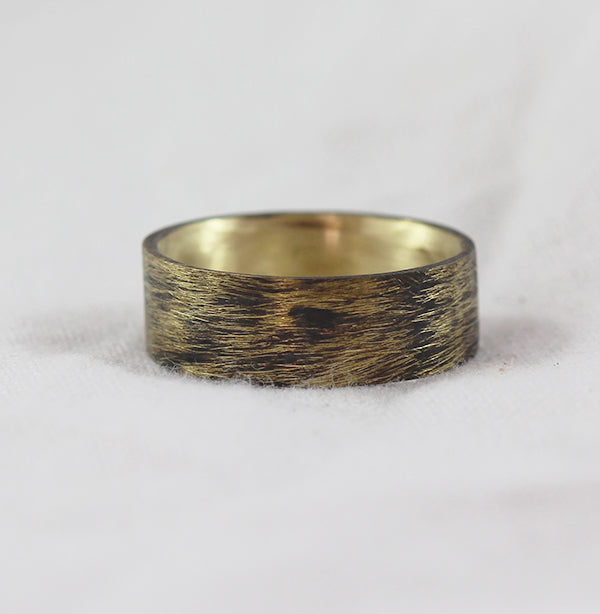 Wedding Band Oxidized Gold