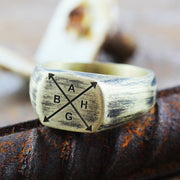 Gold Family Engraved Custom Signet Ring