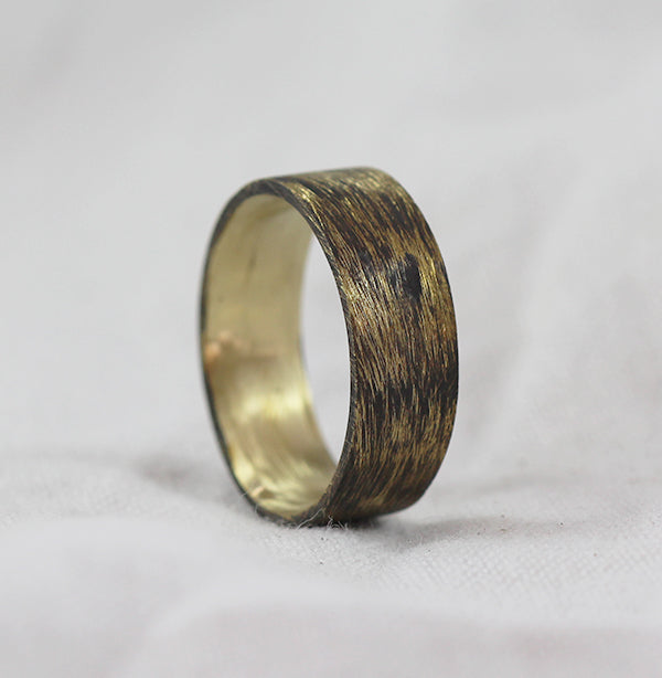 Wedding Band Oxidized Gold