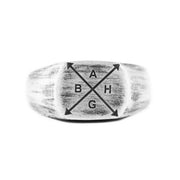 Silver Family Engraved Custom Signet Ring