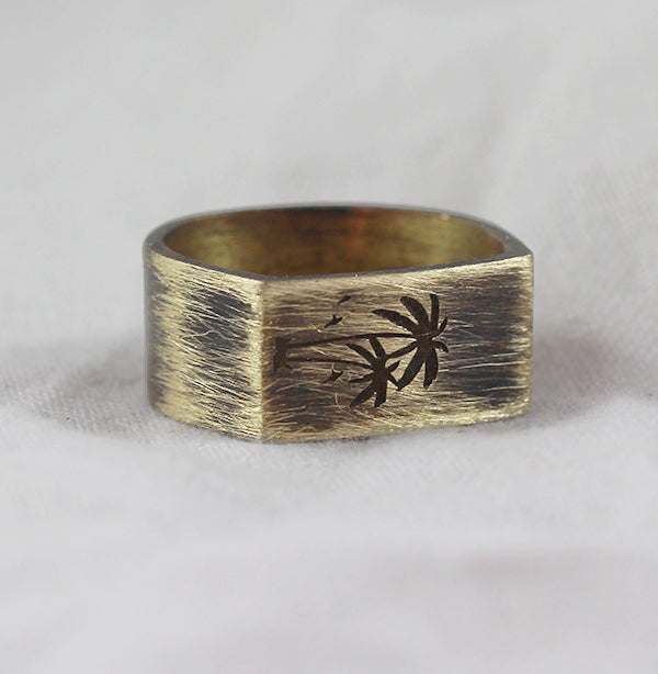 Palm Gold Mens Rings