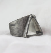 Men's Chunky Engraved Oxidized Silver Statement Ring