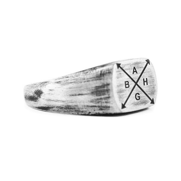 Silver Family Engraved Custom Signet Ring