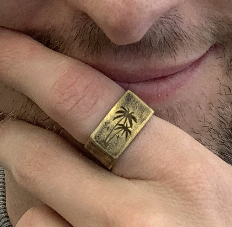 Palm Gold Mens Rings