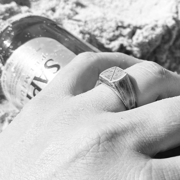 Silver Family Engraved Custom Signet Ring
