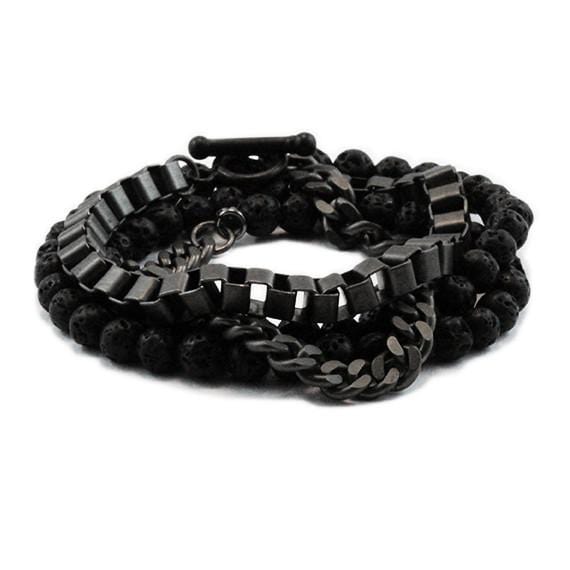 black beaded bracelet
