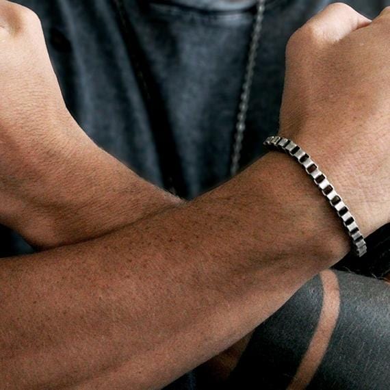 Carpe Diem Rustic Silver Mens Bracelet