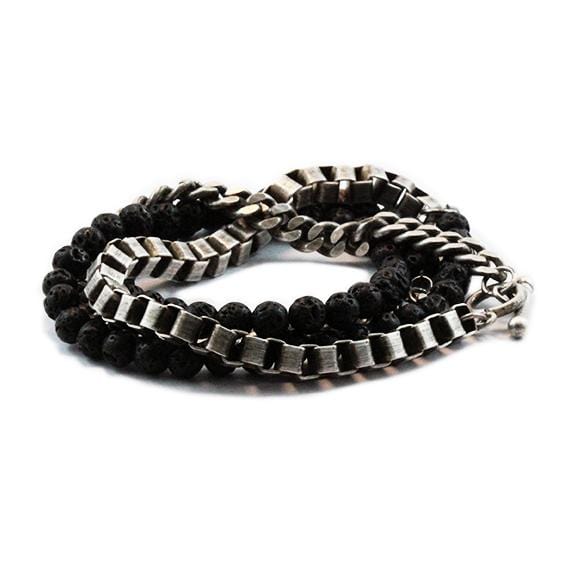 Carpe Diem Silver Man Beaded Bracelet