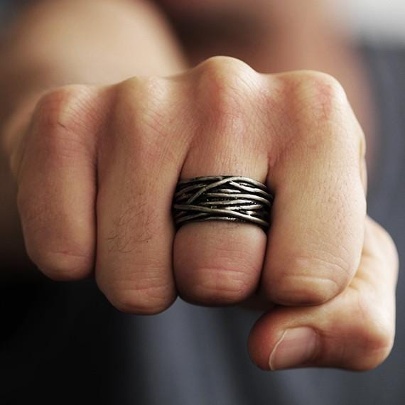 Silver Wire Mens Ring
