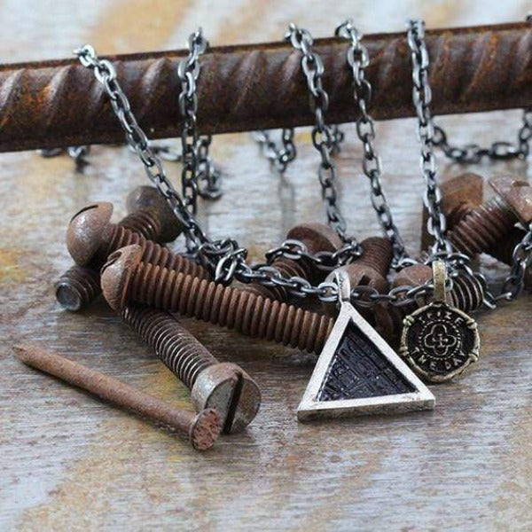 silver triangle necklace