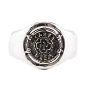 Men's Chunky Sterling Silver Engraved Signet Ring