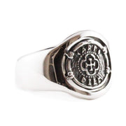 Men's Chunky Sterling Silver Engraved Signet Ring
