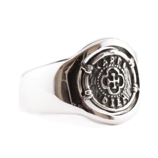 Men's Chunky Sterling Silver Engraved Signet Ring