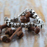 Carpe Diem Rustic Silver Mens Bracelet