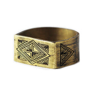 Aztec Gold Mens Rings