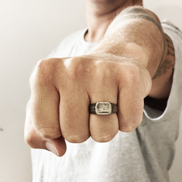 Mens Silver Custom Signet Ring