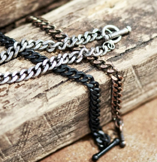 Carpe Diem Black Mens Chain Bracelet