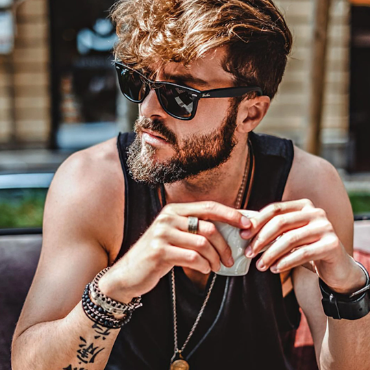 Carpe Diem Silver Man Beaded Bracelet