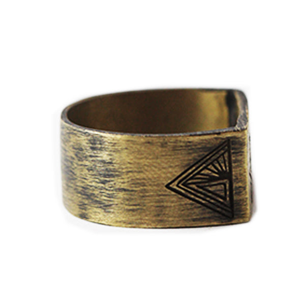 Aztec Gold Mens Rings