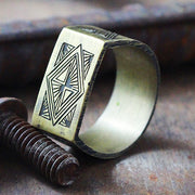 Aztec Gold Mens Rings