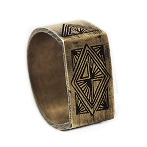 Aztec Gold Mens Rings