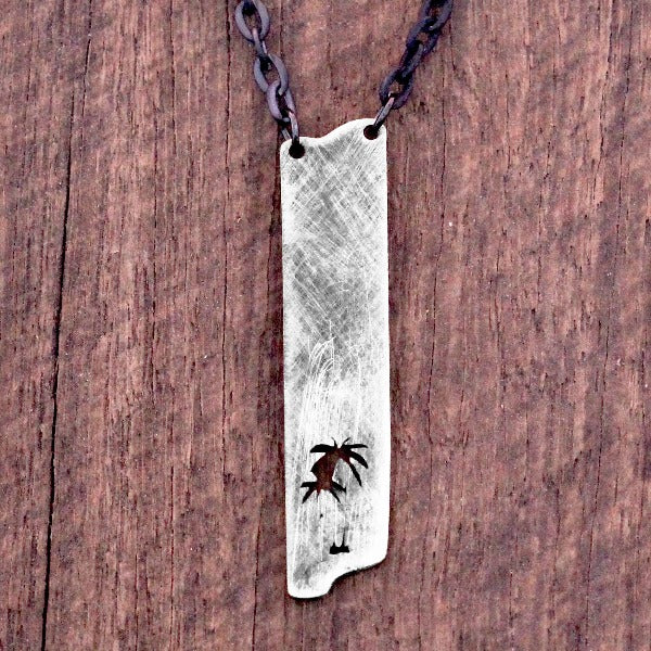 Palm Silver Necklace
