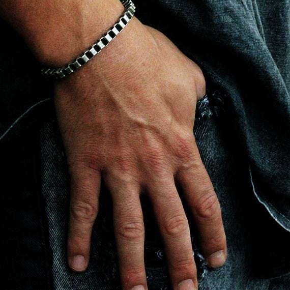 Carpe Diem Rustic Silver Mens Bracelet