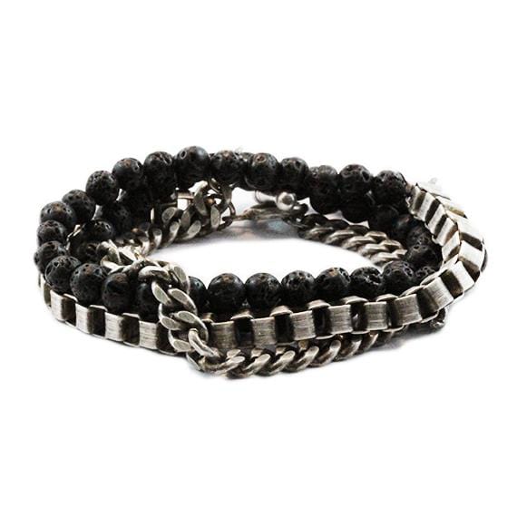 Carpe Diem Silver Man Beaded Bracelet